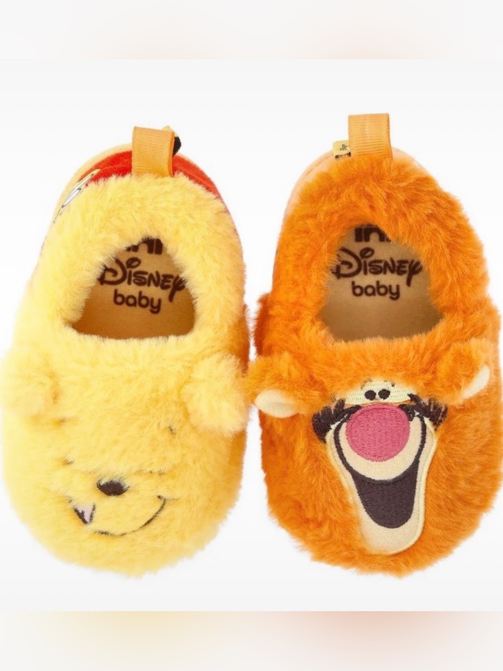 Disney Baby Plush Winnie the Pooh & Tigger Slippers - Yellow & Orange